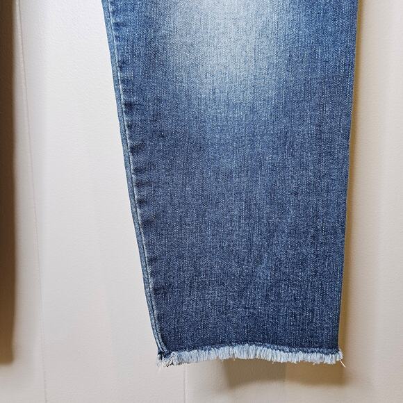 Wit & Wisdom 12P Ankle Length Frayed Hem Jeans Mid Rise Medium Wash Fading - Picture 10 of 13